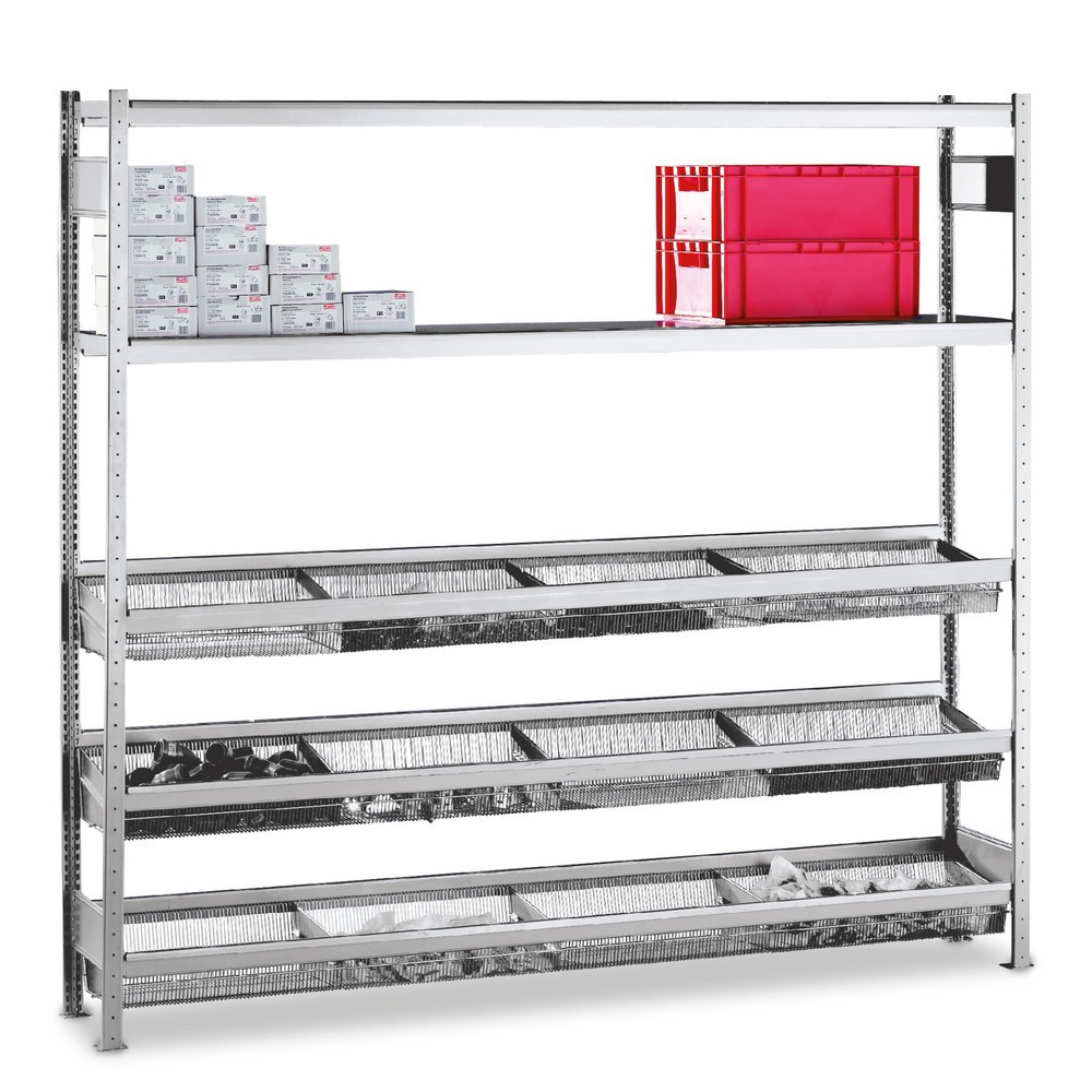 Product afbeelding: Legbordstelling SCHULTE met kleinmazige korven, AV, hxbxd 2.500 x 2.250 x 400 mm, VL 400 kg