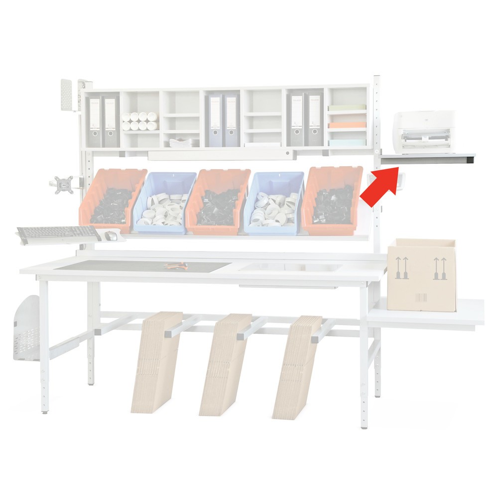 Product afbeelding: Zijdelingse legtafel, voor paktafel, hxb 550 x 450 mm, antraciet
