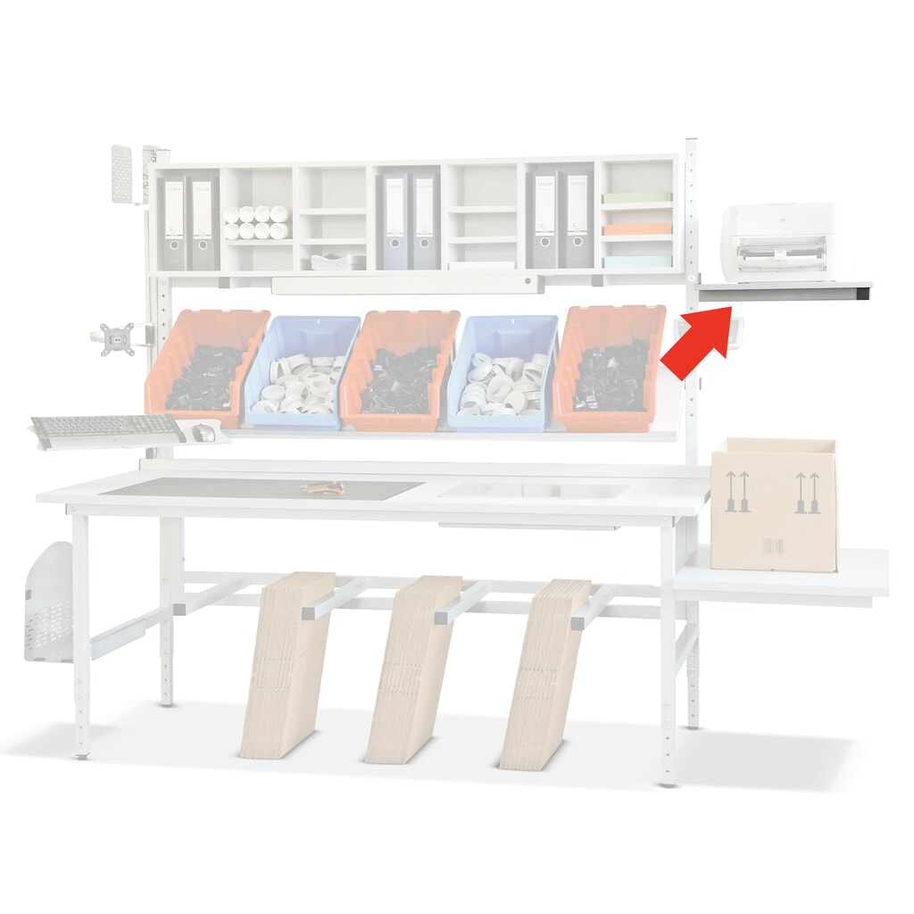 Zijdelingse legtafel, voor paktafel, hxb 550 x 450 mm, antraciet Product afbeelding: Zijdelingse legtafel, voor paktafel, hxb 550 x 450 mm, antraciet