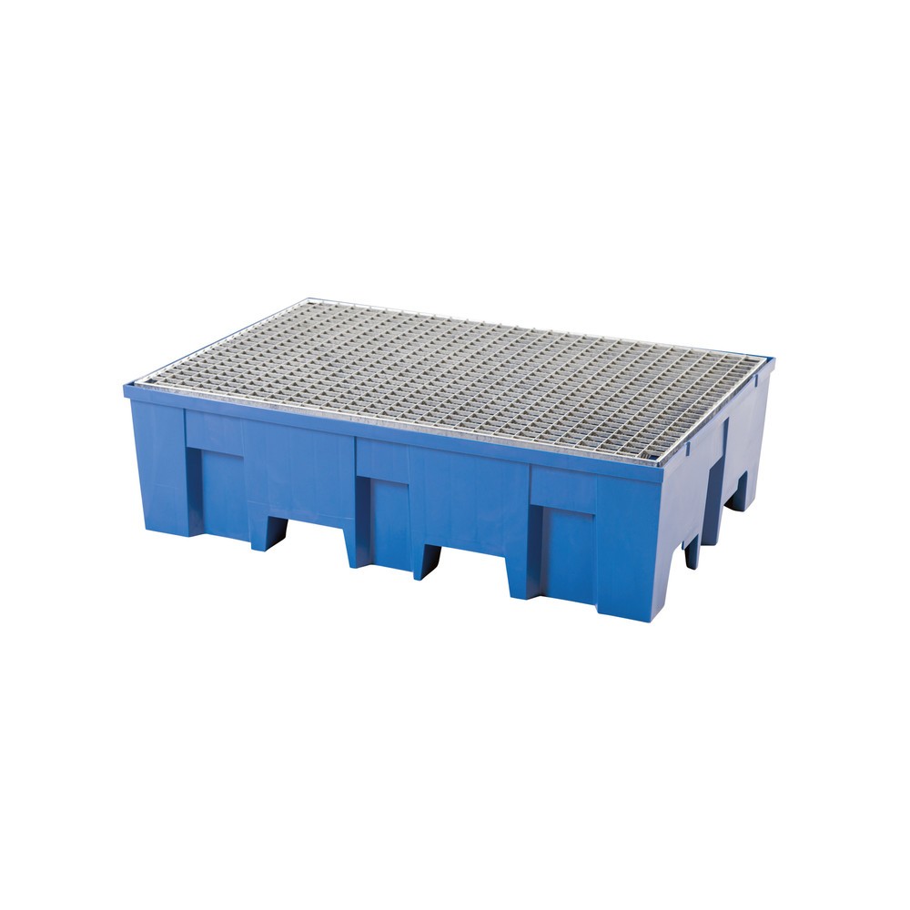 Productafbeelding nr. 1: Lekbak asecos® van PE, 2x 200 l, HxBxD 350 x 865 x 1245 mm,  verzinkt rooster