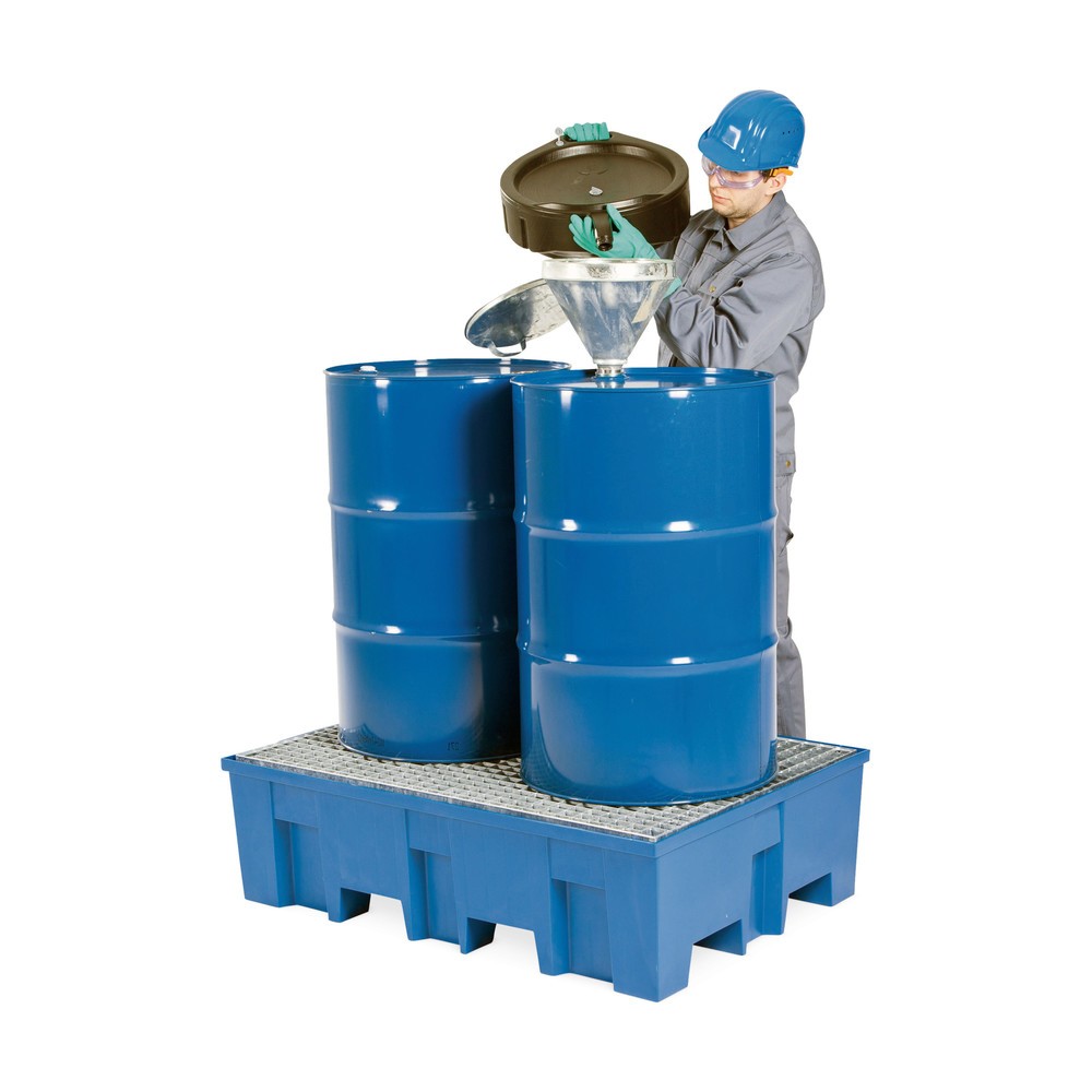 Productafbeelding nr. 2: Lekbak asecos® van PE, 2x 200 l, HxBxD 350 x 865 x 1245 mm,  verzinkt rooster