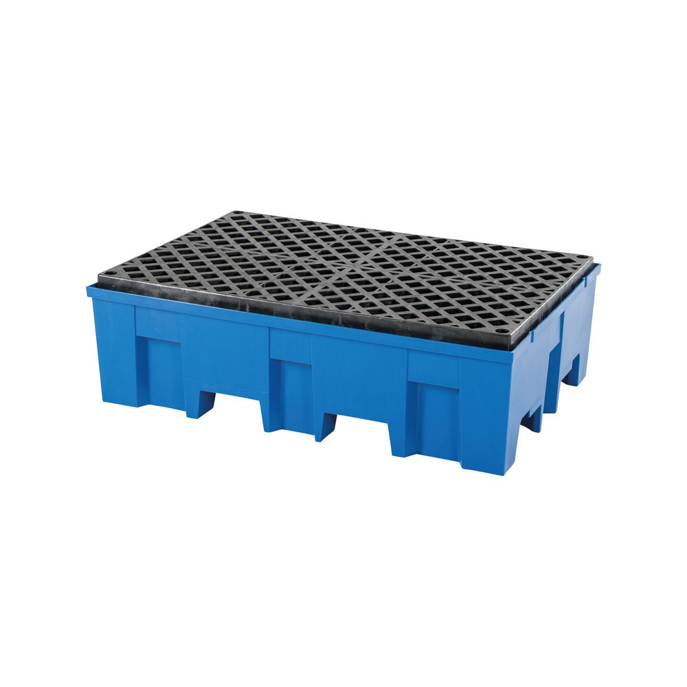 Productafbeelding nr. 1: Lekbak asecos® van PE, 2x 200 l, HxBxD 350 x 865 x 1245 mm, rooster van PE