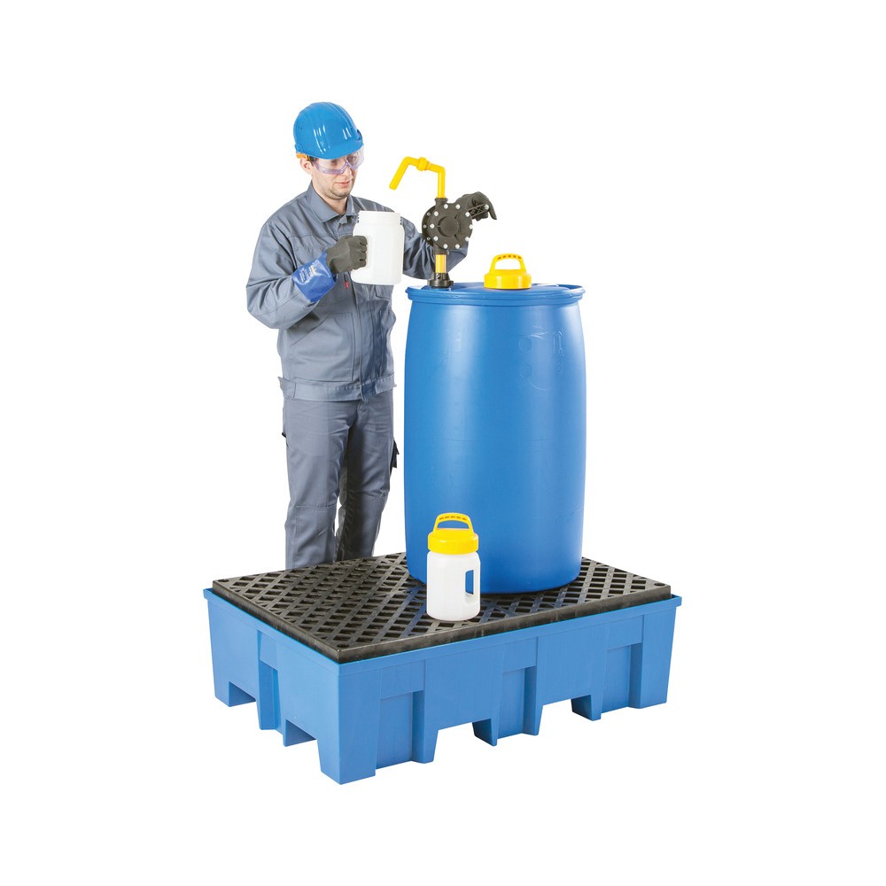 Productafbeelding nr. 2: Lekbak asecos® van PE, 2x 200 l, HxBxD 350 x 865 x 1245 mm, rooster van PE