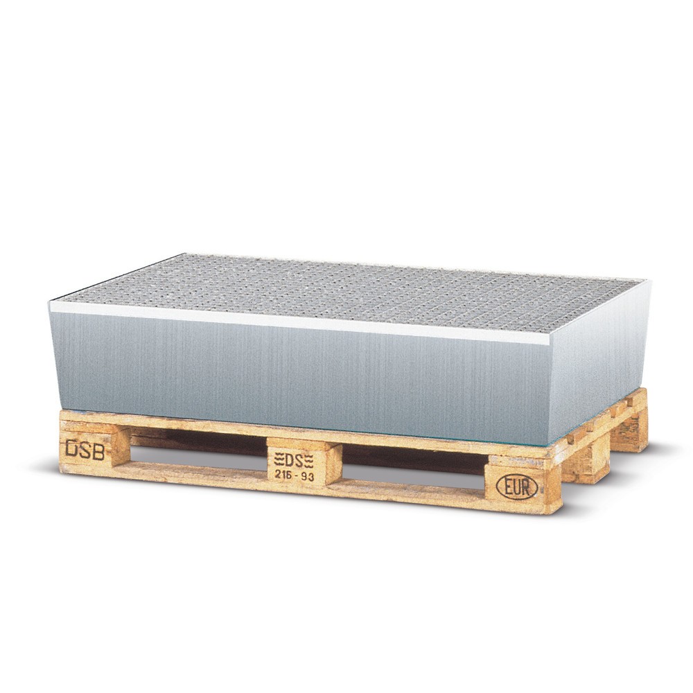 Product afbeelding: Lekbak asecos® van staal, h x b x d 250 x 815 x 1.240 mm, 2x 200 l, verzinkt