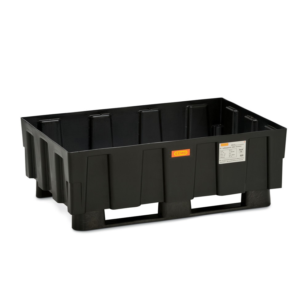 Product afbeelding: Lekbak CEMO Euro-PE 250/2, 2 skids, inhoud 250 liter, zonder rooster