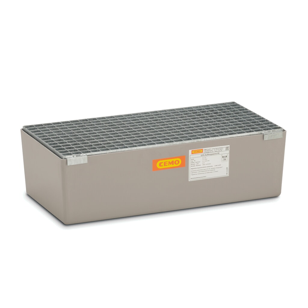 Lekbak CEMO van GVK, hxbxd 240 x 420 x 820 mm, stalen rooster Product afbeelding: Lekbak CEMO van GVK, hxbxd 240 x 420 x 820 mm, stalen rooster