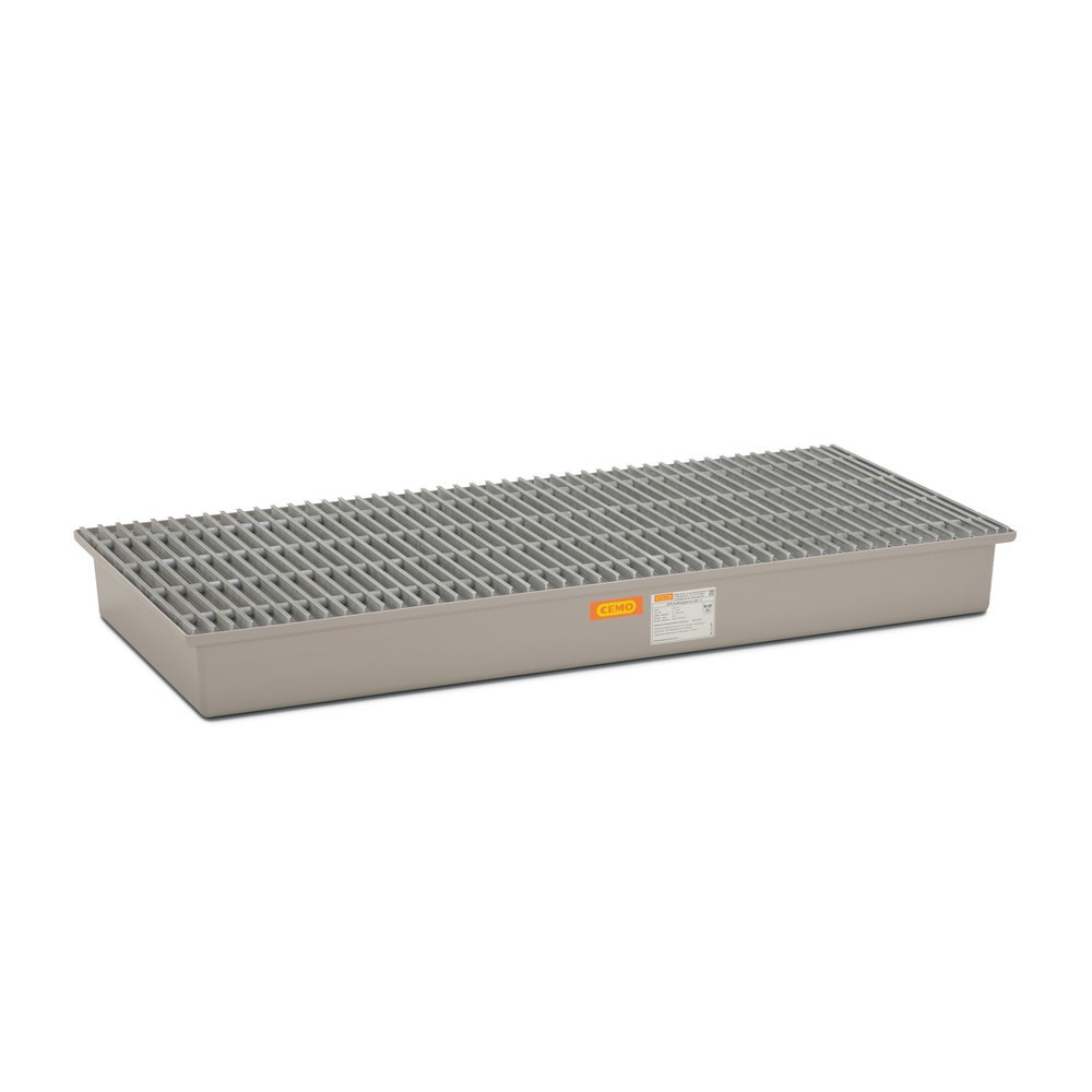 Product afbeelding: Lekbak CEMO van GVK, h x b x d 200 x 850 x 1.880 mm, rooster van GVK