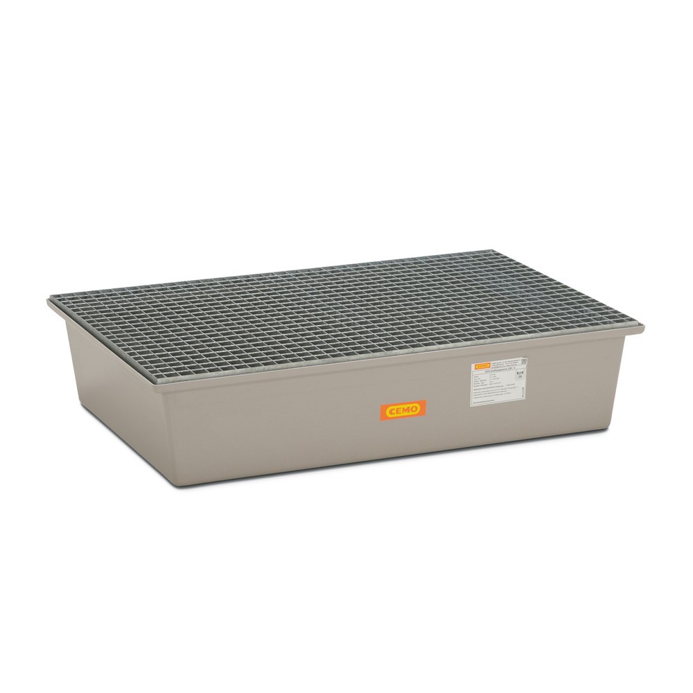 Product afbeelding: Lekbak CEMO van GVK, hxbxd 290 x 850 x 1.280 mm, stalen rooster