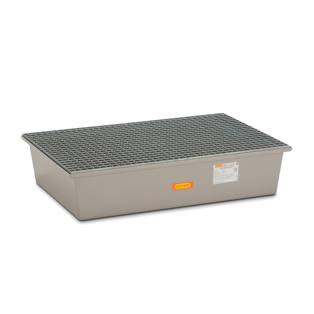 Product afbeelding: Lekbak CEMO van GVK, hxbxd 290 x 850 x 1.280 mm, stalen rooster