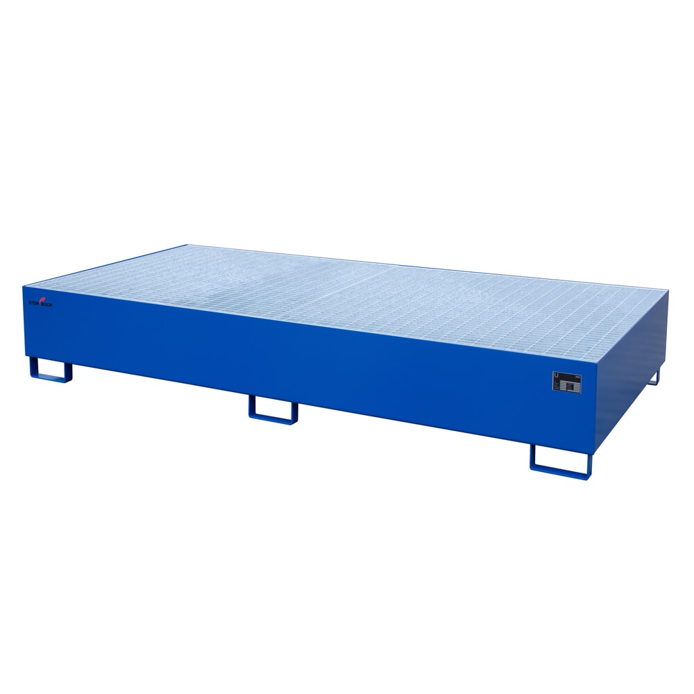 Productafbeelding nr. 1: Lekbak Steinbock® van staal voor 2x KTC/IBC, blauw
