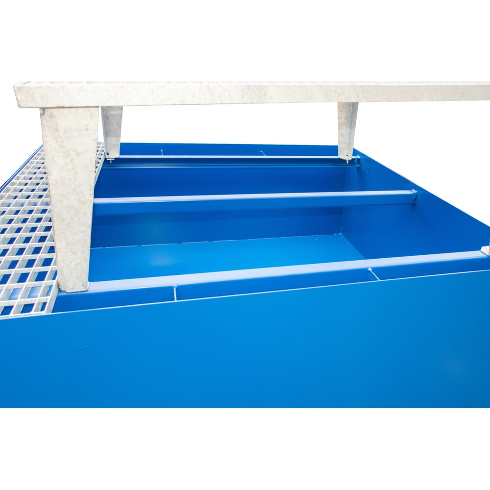 Productafbeelding nr. 7: Lekbak Steinbock® van staal voor 1 x KTC/IBC, incl. aftapaansluiting, blauw