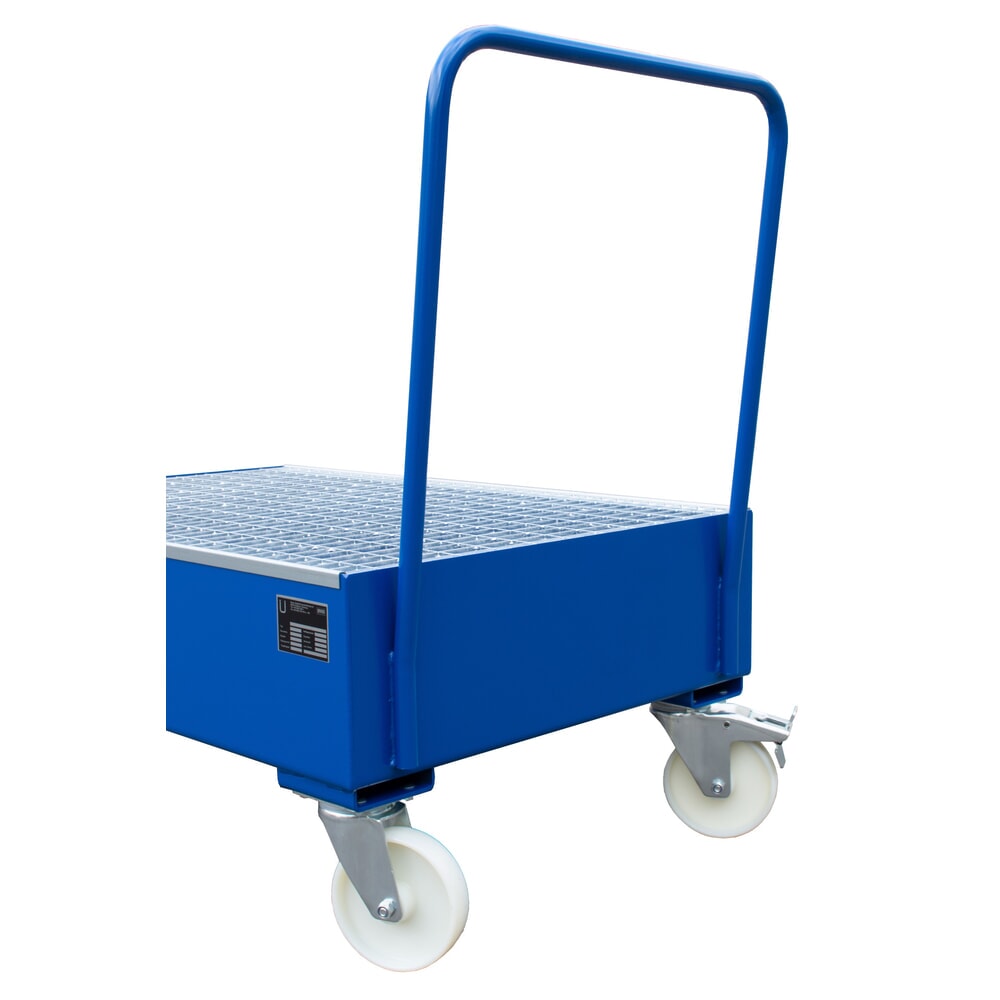 Productafbeelding nr. 2: Lekbak Steinbock® voor vaten van 200 liter, verrijdbaar, blauw