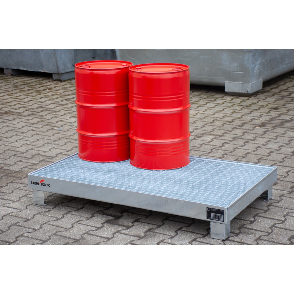 Steinbock® lekbak voor 6 vaten van 60 liter, inclusief rooster, thermisch verzinkt Productafbeelding nr. 4: Steinbock® lekbak voor 6 vaten van 60 liter, inclusief rooster, thermisch verzinkt