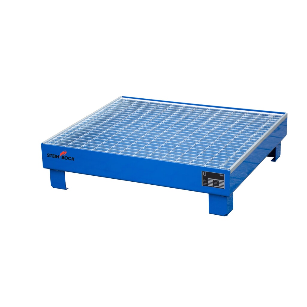 Product afbeelding: Steinbock® lekbak voor 4 vaten van 60 liter, inclusief rooster, blauw