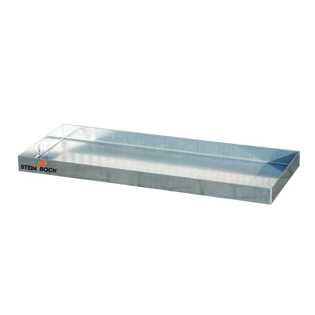 Steinbock® lekbak voor kleine verpakkingen van staal, verzinkt, hxbxd 60 x 940 x 370 mm, opvangvolume 12 liter Product afbeelding: Steinbock® lekbak voor kleine verpakkingen van staal, verzinkt, hxbxd 60 x 940 x 370 mm, opvangvolume 12 liter