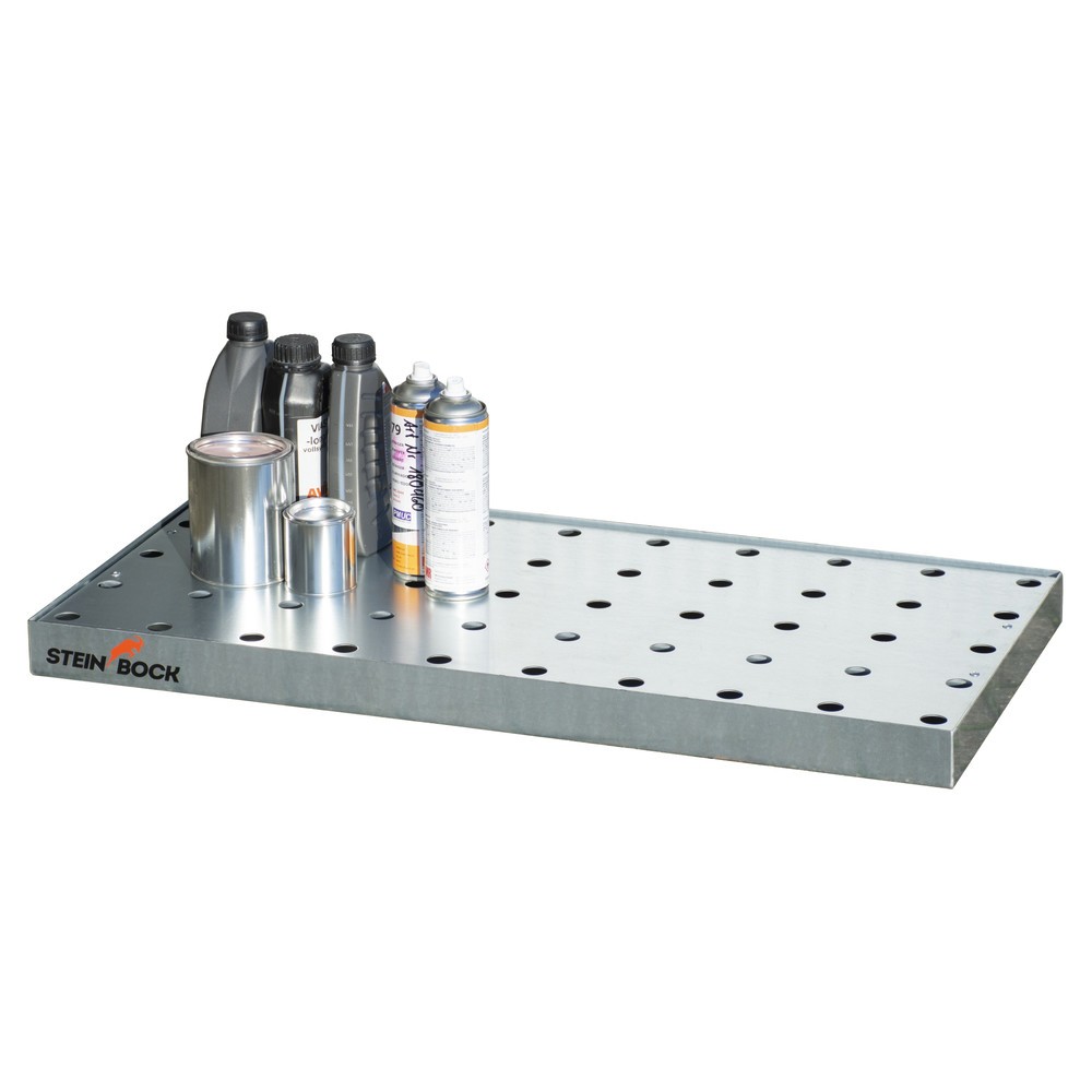 Productafbeelding nr. 2: Steinbock® lekbak voor kleine emballages, van staal, verzinkt, h x b x d 60 x 470 x 940 mm, inhoud 15 liter, incl. rooster van geperforeerde plaat