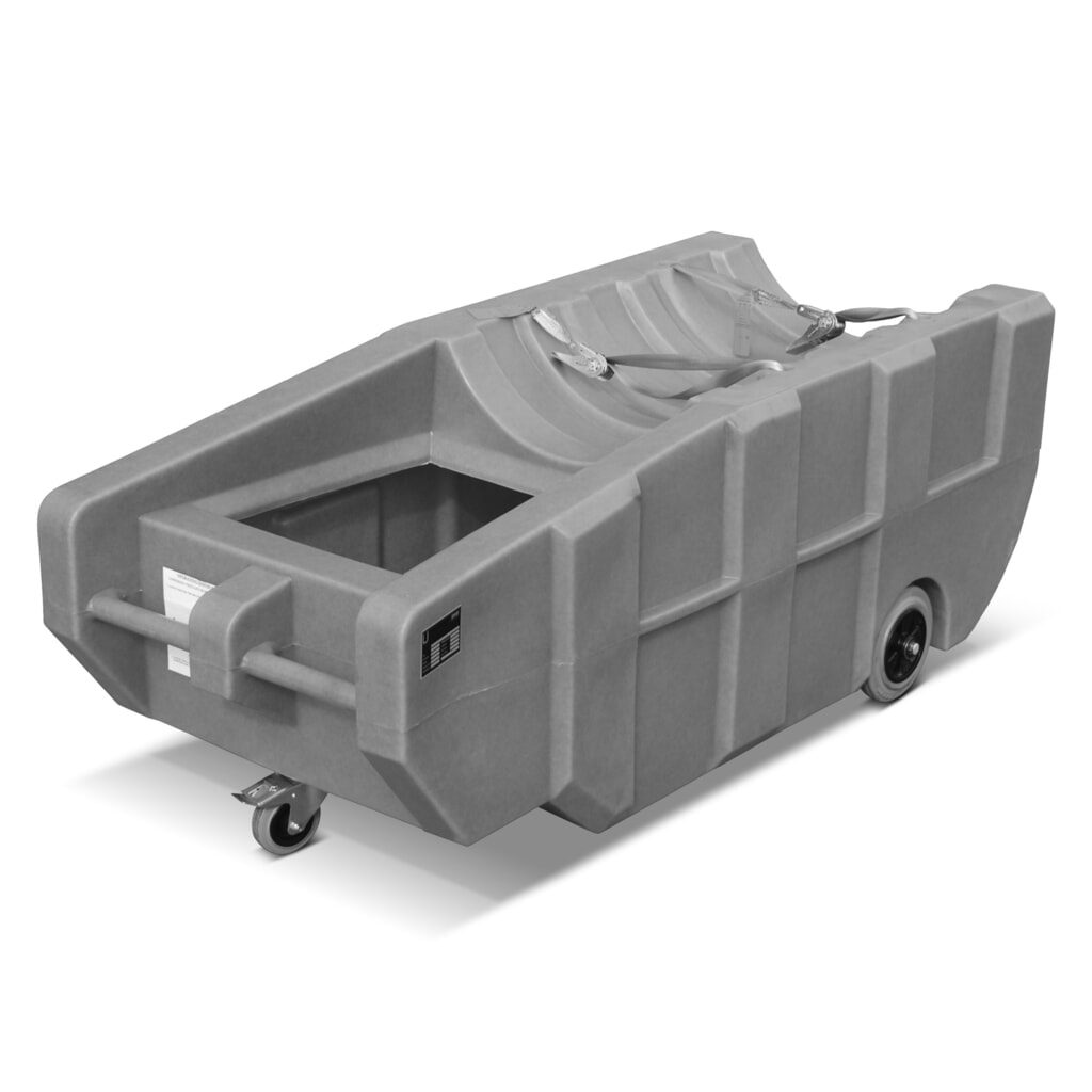 Lekbak voor vaten van 200 liter, PE, verrijdbaar Product afbeelding: Lekbak voor vaten van 200 liter, PE, verrijdbaar