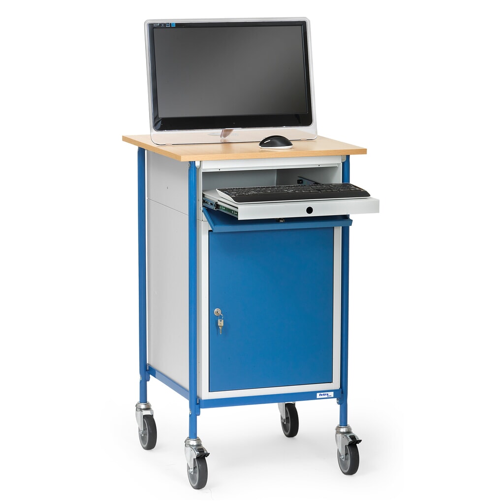 fetra® Rollende lessenaar Premium met kast + toetsenbordlade, 1 vaste + 2 verstelbare legplanken Productafbeelding nr. 3: fetra® Rollende lessenaar Premium met kast + toetsenbordlade, 1 vaste + 2 verstelbare legplanken