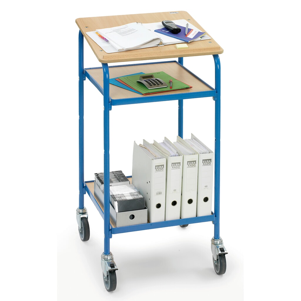 fetra® Rollende lessenaar Premium, open, 2 legplanken Productafbeelding nr. 3: fetra® Rollende lessenaar Premium, open, 2 legplanken