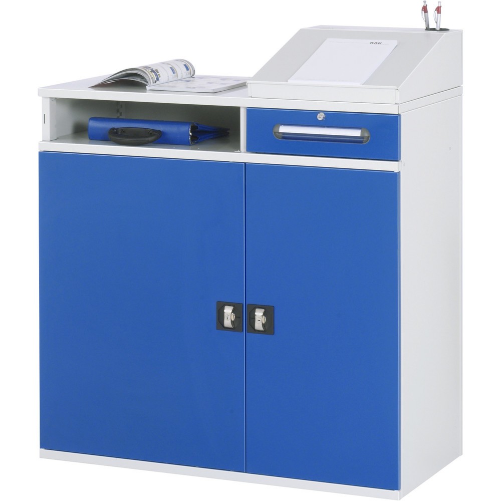 Productafbeelding nr. 2: Lessenaar RAU, hxbxd 1.060-1.220 x 1.100 x 520 mm, lades 2 x 80, 1 x 120 mm