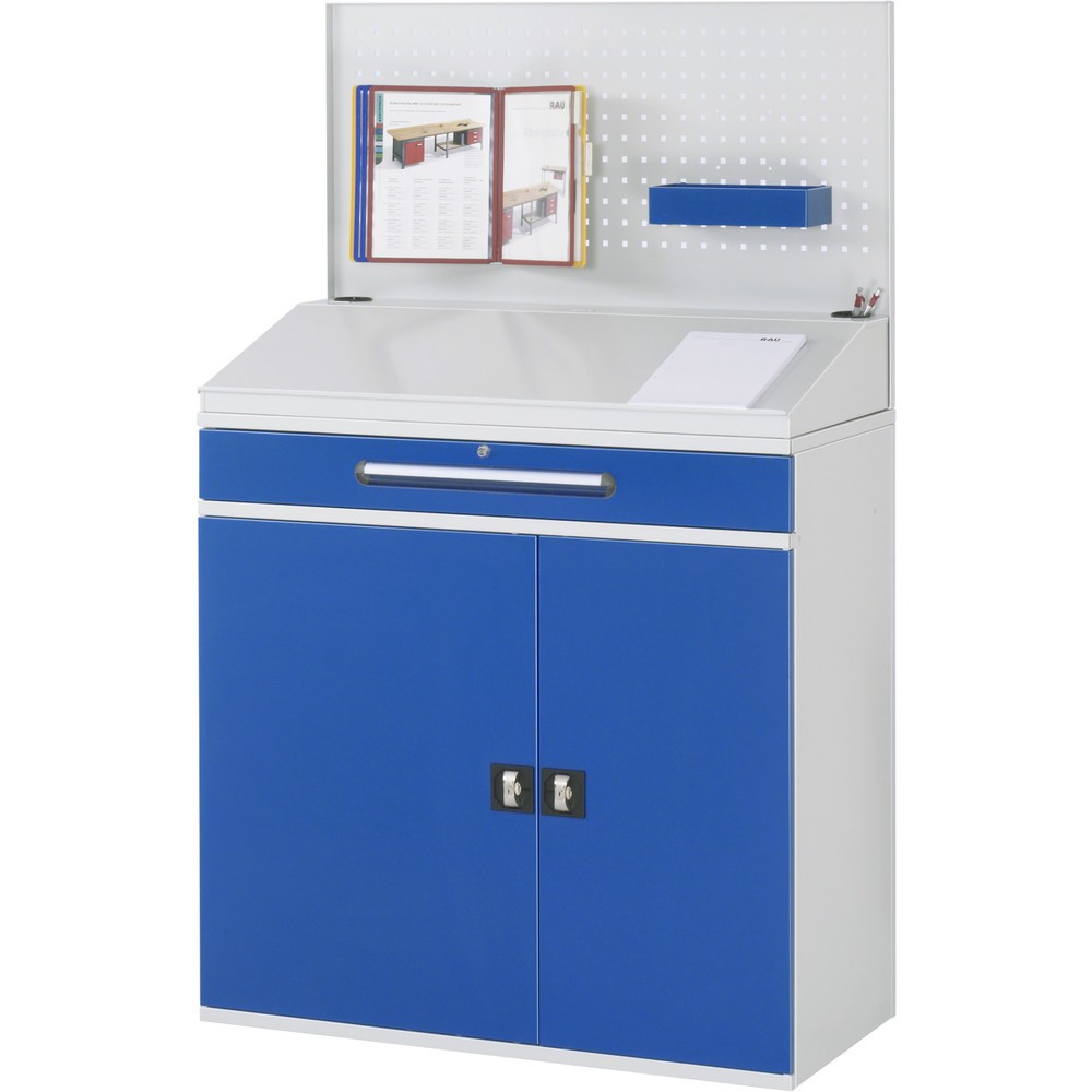 Productafbeelding nr. 2: Lessenaar RAU, hxbxd 1.110-1.770 x 1.100 x 520 mm, lades 1 x 80, 1 x 120 mm