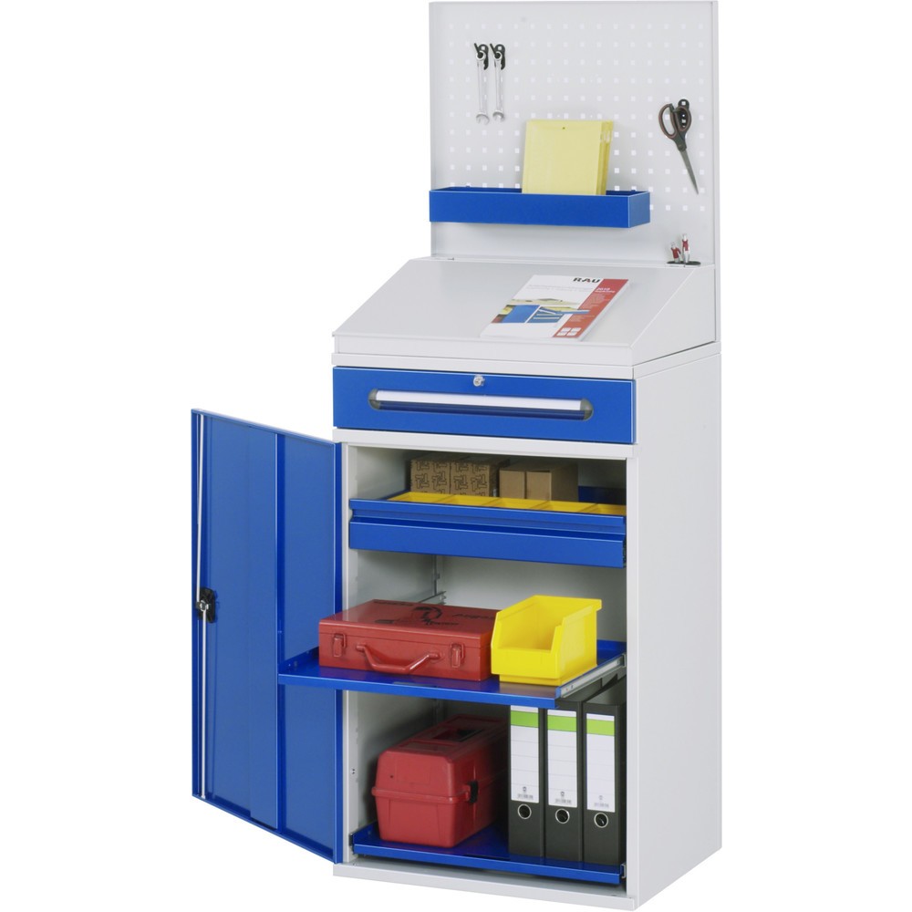 Product afbeelding: Lessenaar RAU, hxbxd 1.110-1.770 x 650 x 520 mm, lades 1 x 80, 1 x 120 mm