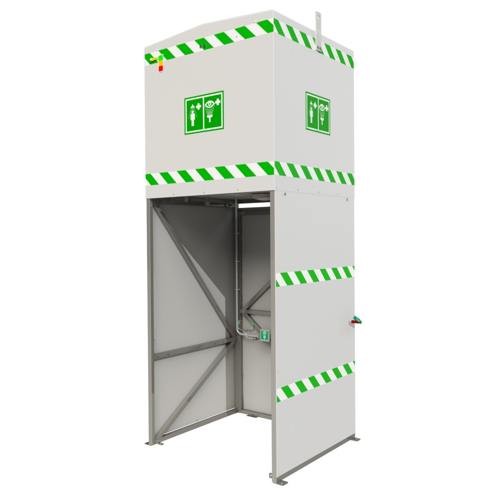 Product afbeelding: Lichaams- en oogdouche Justrite® J14K1500 Hughes, bekleed en geïsoleerd, tank van 1500 liter
