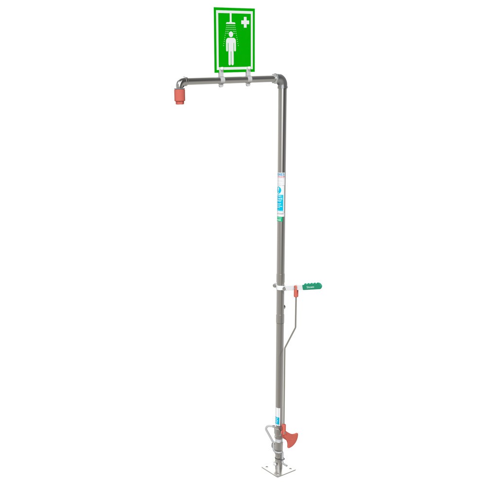 Product afbeelding: Lichaamsdouche Justrite® SD18G Hughes, zelfledigend, staand model, voor buitengebruik, verzinkt staal