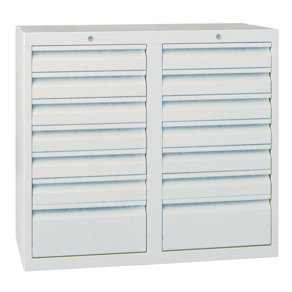 Productafbeelding nr. 4: Lichte ladekast PAVOY, glijgeleiding, laden 12x100 + 2x200 mm, breedte 1.000 mm, hemelsblauw, lichtgrijs