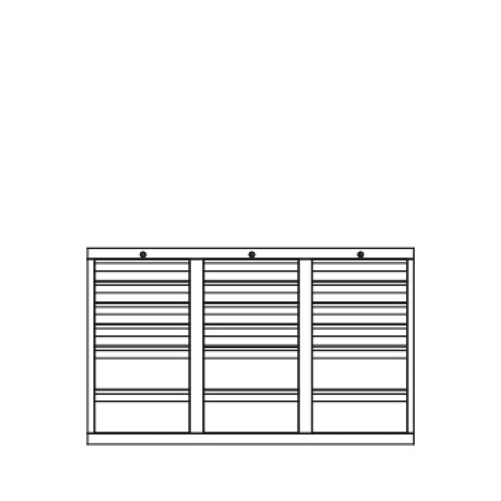 Productafbeelding nr. 5: Lichte ladekast PAVOY, glijgeleiding, laden 12x100 + 6x200 mm, breedte 1.500 mm, lichtgrijs, lichtgrijs