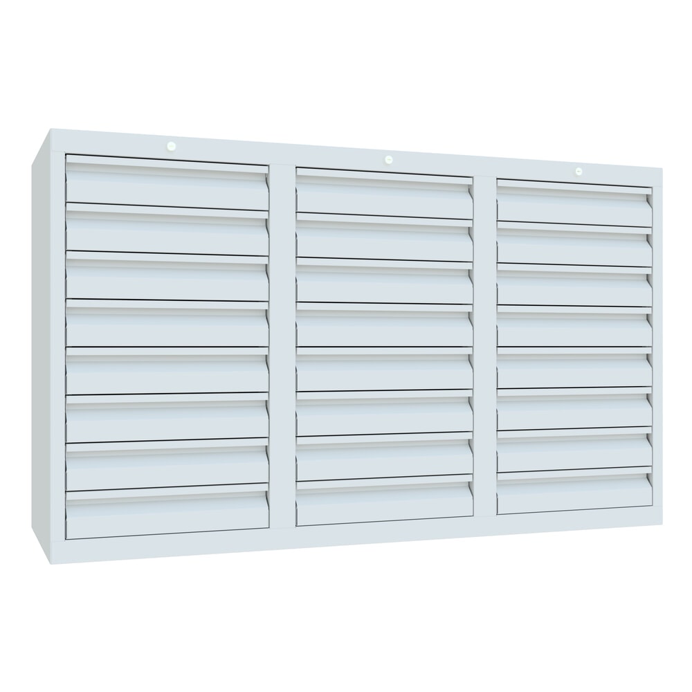 Product afbeelding: Lichte ladekast PAVOY, glijgeleiding, laden 24x100, breedte 1.500 mm, lichtgrijs, lichtgrijs