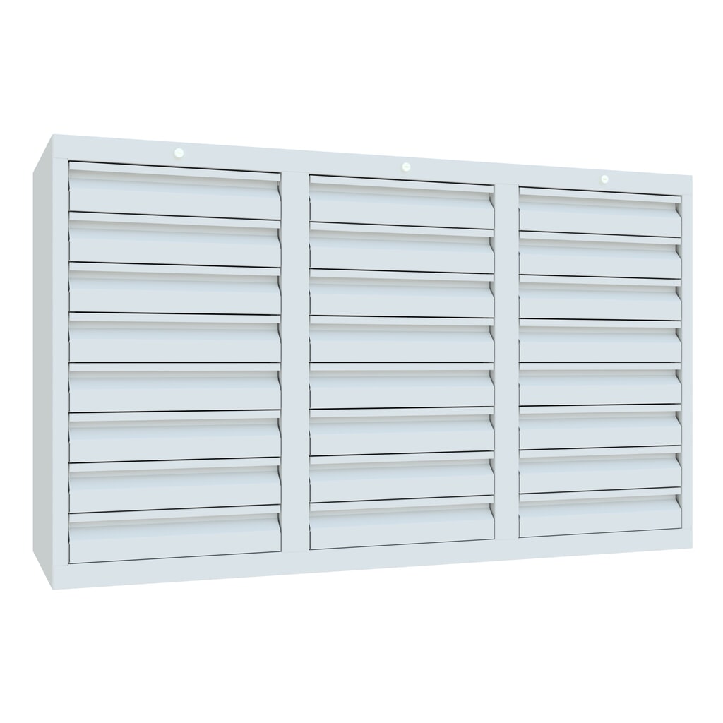 Product afbeelding: Lichte ladekast PAVOY, glijgeleiding, laden 24x100, breedte 1.500 mm, lichtgrijs, lichtgrijs