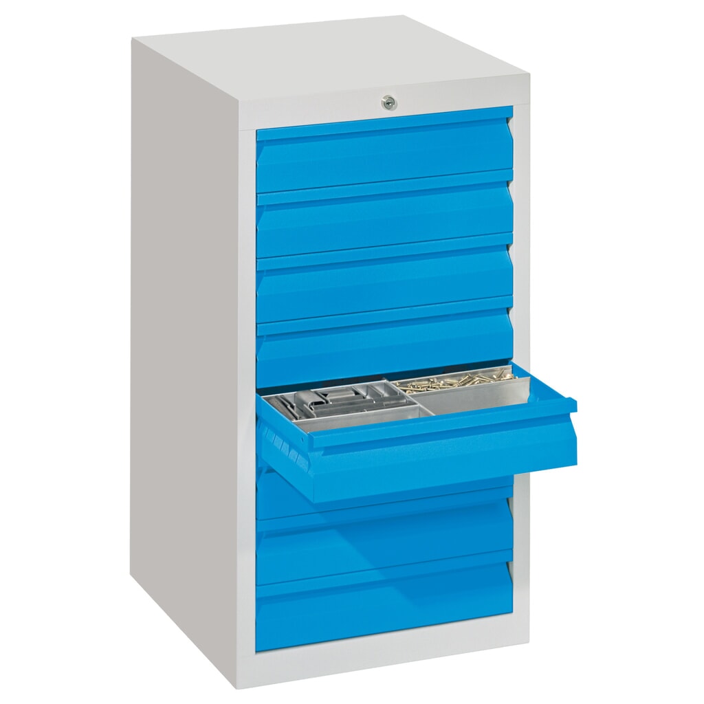 Productafbeelding nr. 5: Lichte ladekast PAVOY, glijgeleiding, laden 8x100 mm, breedte 500 mm, gentiaanblauw, gentiaanblauw