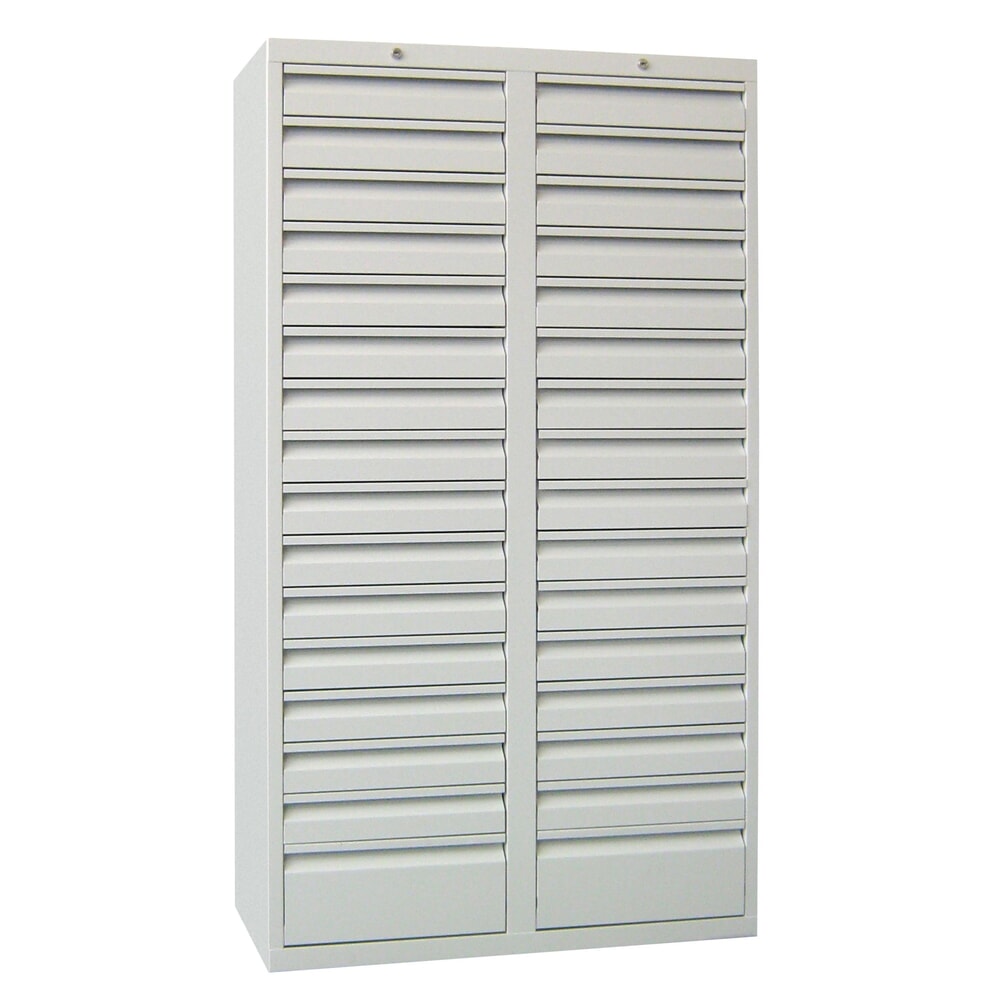 Product afbeelding: Lichte ladekast PAVOY, glijgeleiding, laden 30x100 + 2x200 mm, breedte 1.000 mm, lichtgrijs, lichtgrijs