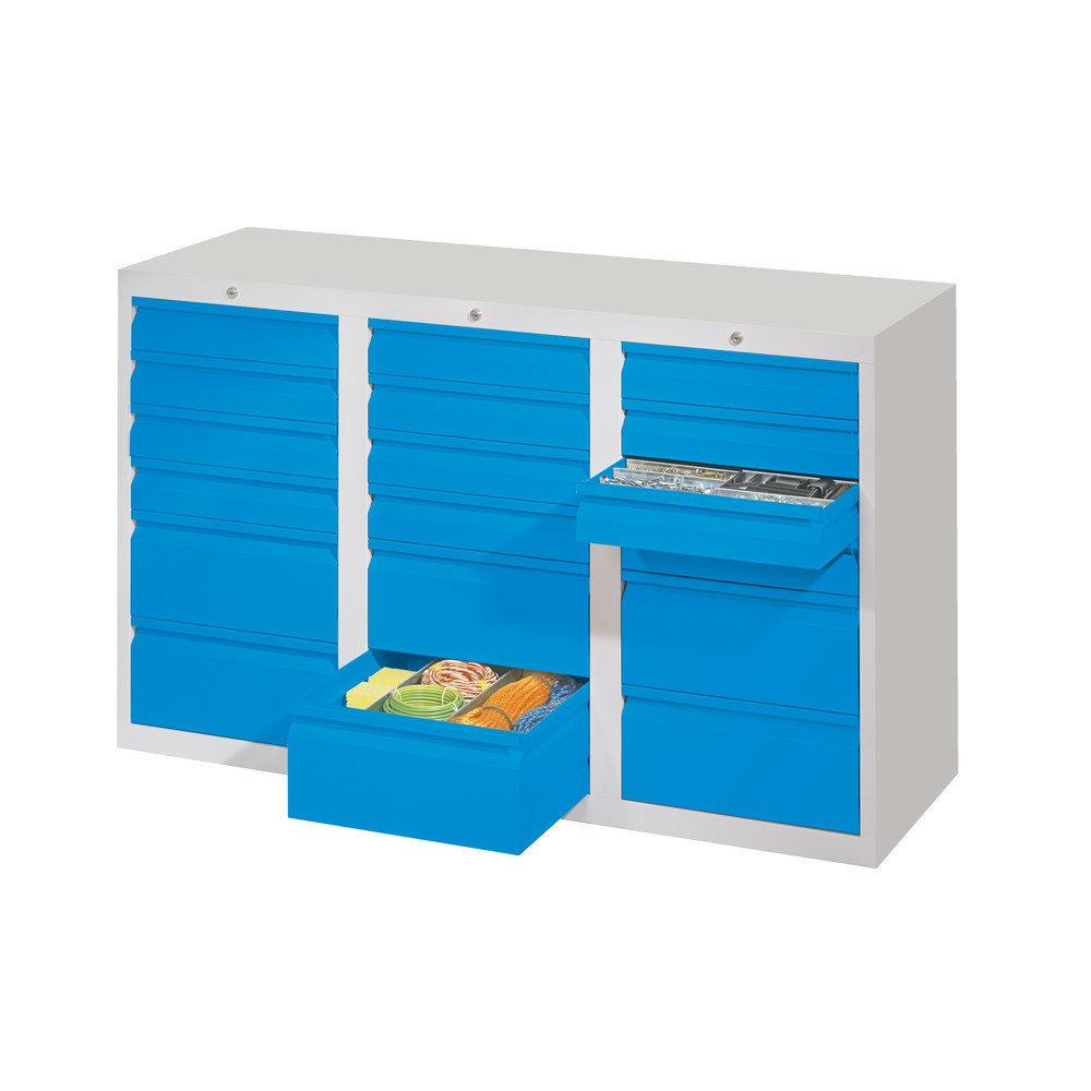 Productafbeelding nr. 2: Lichte ladekast PAVOY, glijgeleiding, laden 18x100 + 3x200 mm, breedte 1.500 mm, gentiaanblauw, gentiaanblauw