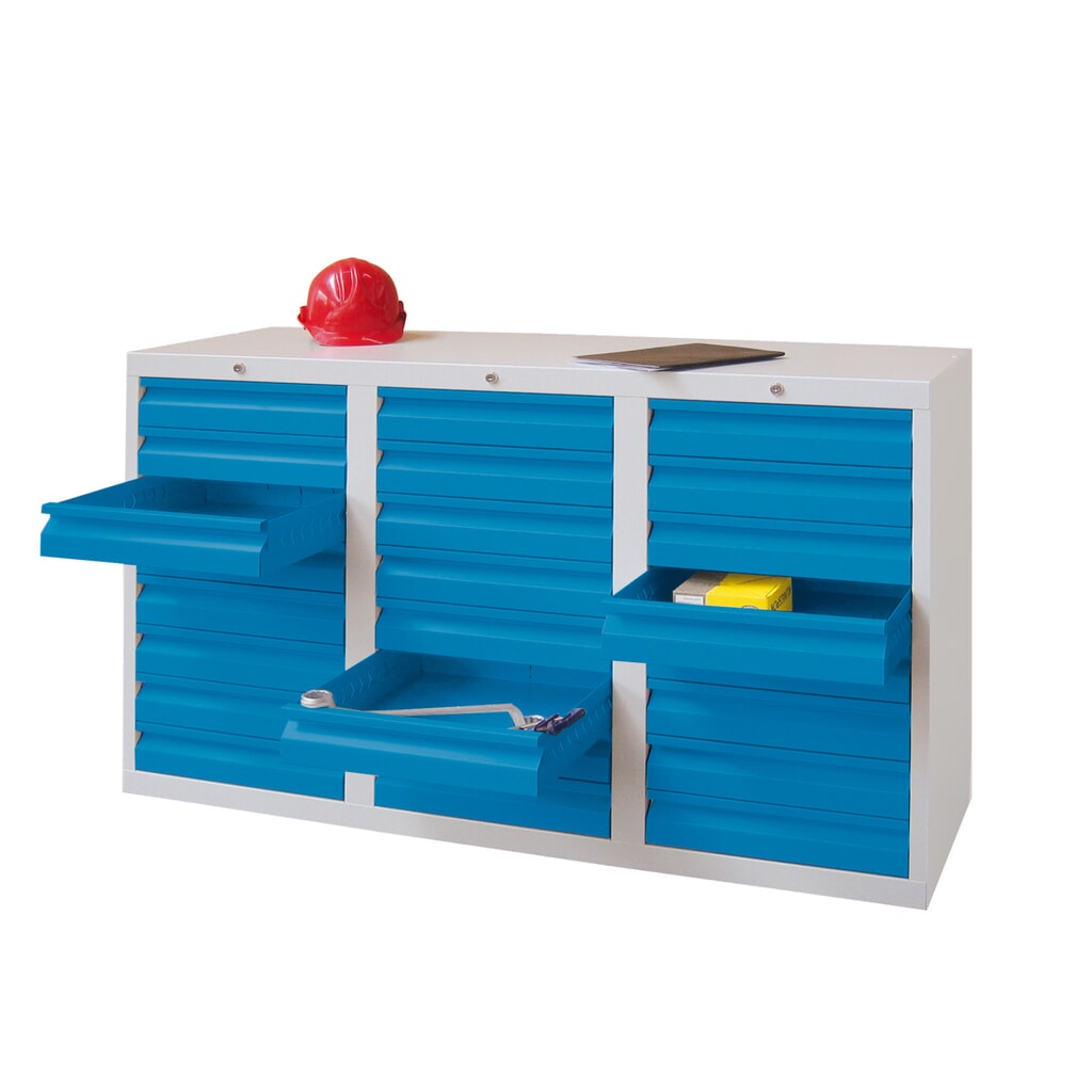 Productafbeelding nr. 4: Lichte ladekast PAVOY, rolgeleiding, laden 18x100 + 3x200 mm, breedte 1.500 mm, vuurrood, lichtgrijs