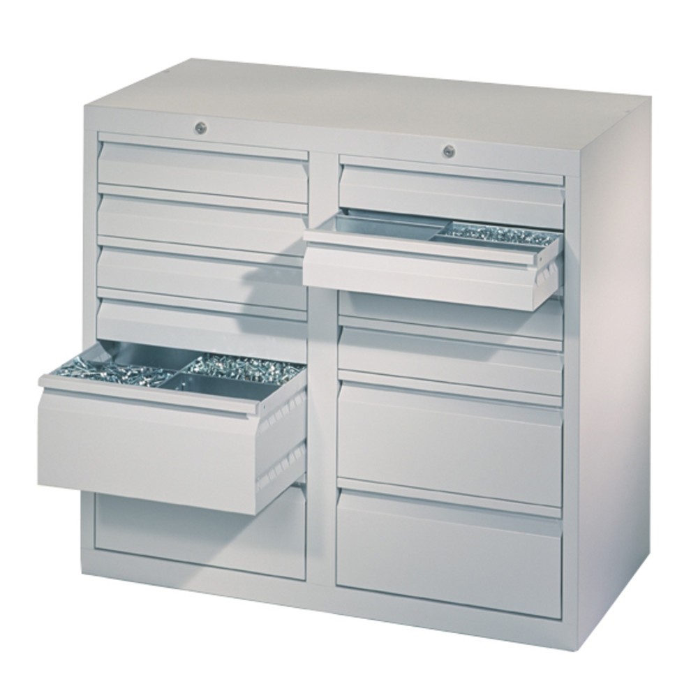 Productafbeelding nr. 2: Lichte ladekast PAVOY, glijgeleiding, laden 8x100 + 4x200 mm, breedte 1.000 mm, lichtblauw, lichtgrijs