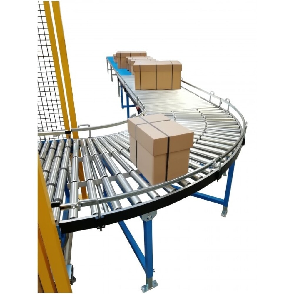 Productafbeelding nr. 3: Lichte rollenbaan, rollen van buizenstaal, 45° bocht, baanbreedte 400 mm, asafstand 75 mm