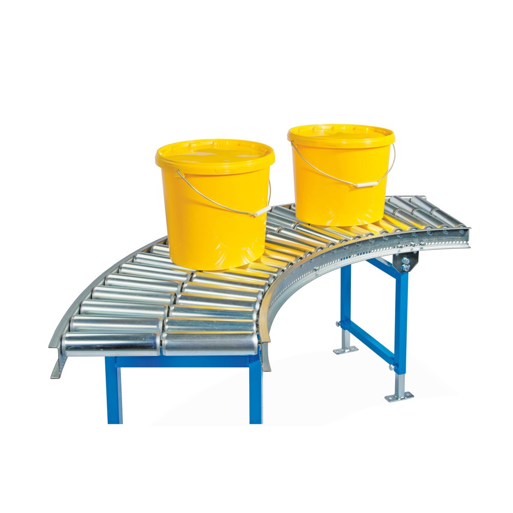 Productafbeelding nr. 2: Lichte rollenbaan, rollen van buizenstaal, 90° bocht, baanbreedte 500 mm, asafstand 75 mm