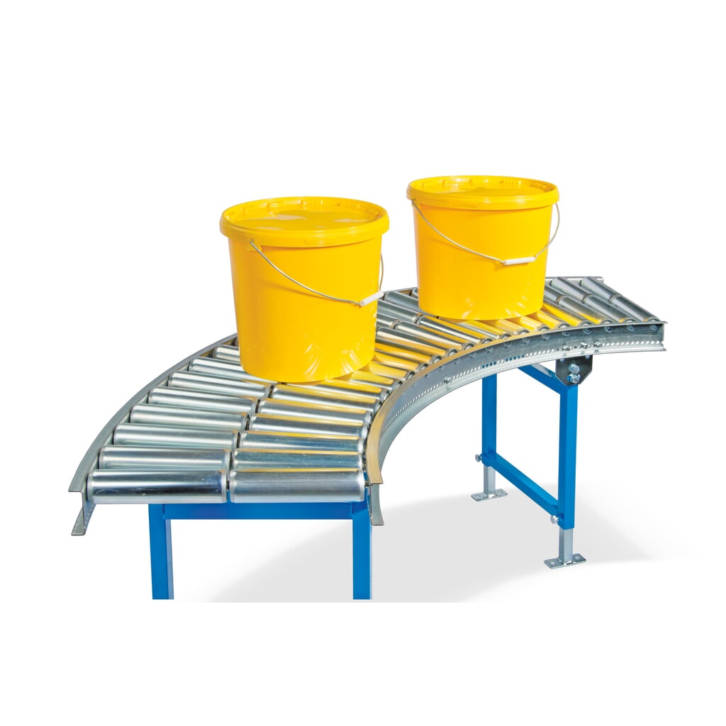Lichte rollenbaan, 45° bocht, stalen rollen, Ø 50 mm, baanbreedte 800 mm, asafstand 75 mm Productafbeelding nr. 2: Lichte rollenbaan, 45° bocht, stalen rollen, Ø 50 mm, baanbreedte 800 mm, asafstand 75 mm
