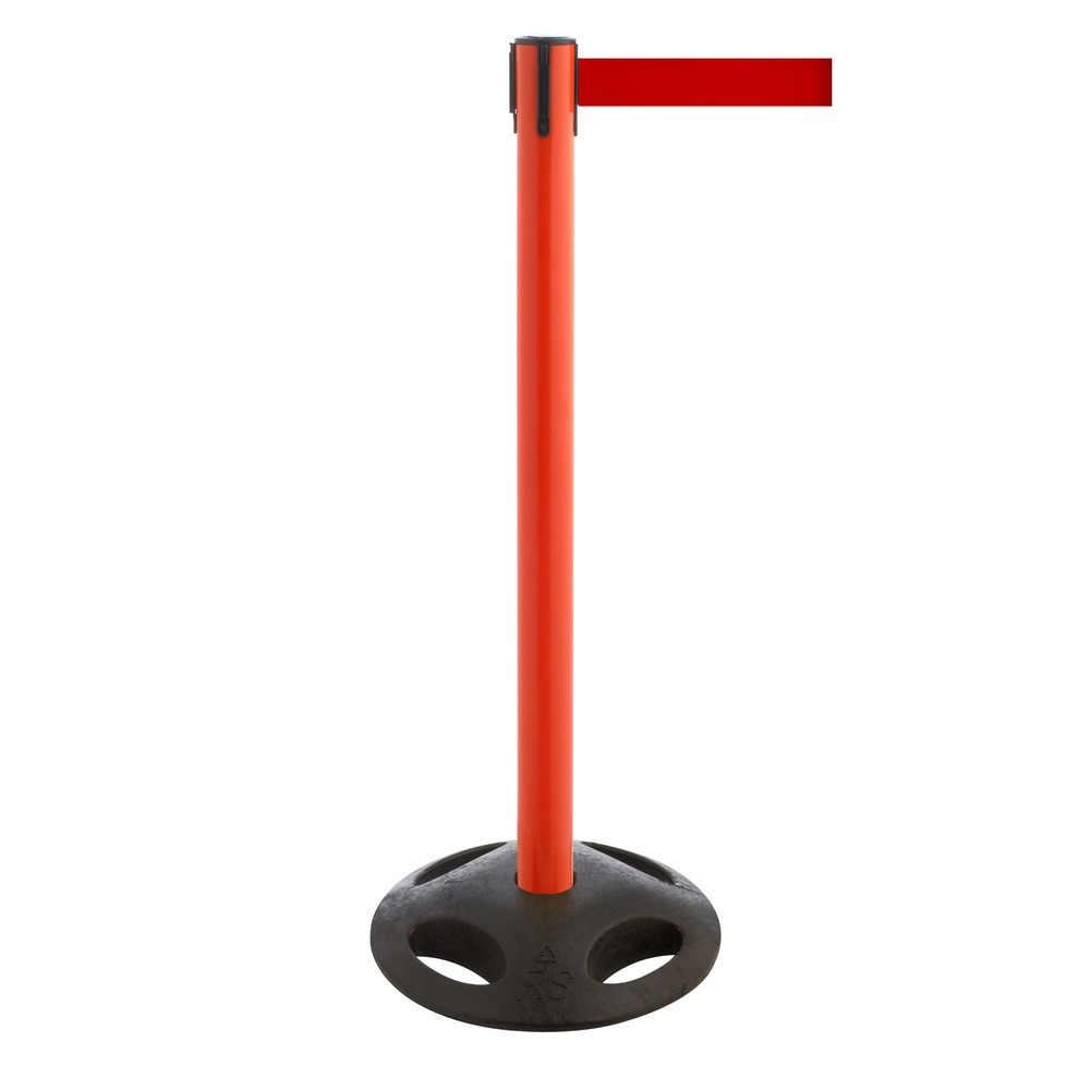 Productafbeelding nr. 1: Afzetpaal met lint RS-GUIDESYSTEMS®, bodemplaat van compoundmateriaal, lintbreedte 100 mm, rood, rood