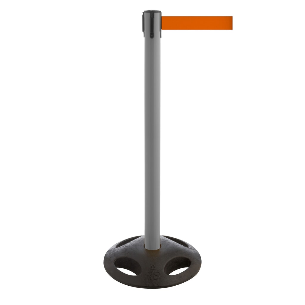 Product afbeelding: Lintafzetpaal RS-GUIDESYSTEMS®, bodemplaat van compoundmateriaal, lintbreedte 50 mm, grijs, oranje