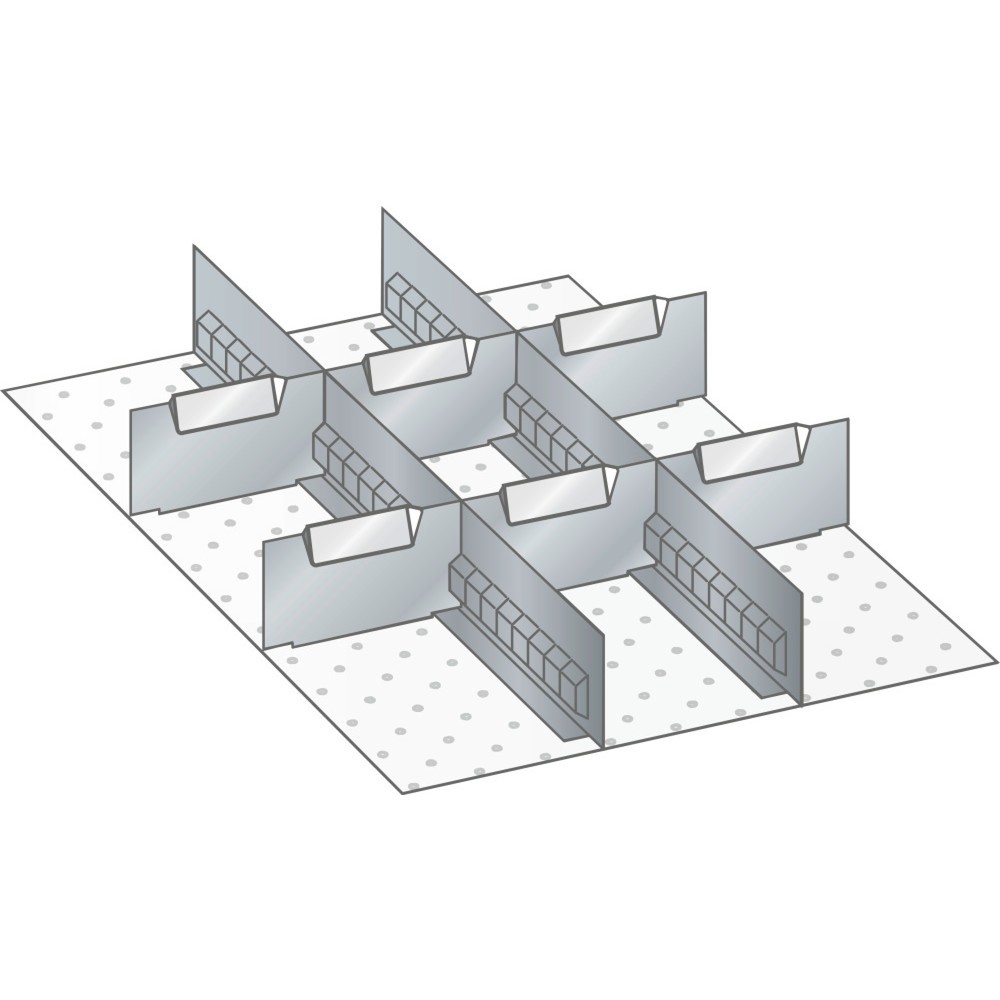 Product afbeelding: LISTA set sleufwanden en scheidingspanelen 18x27E, (bxd) 306x459 mm, 2 sleufwanden, 6 scheidingspanelen, voor fronthoogte 50 mm