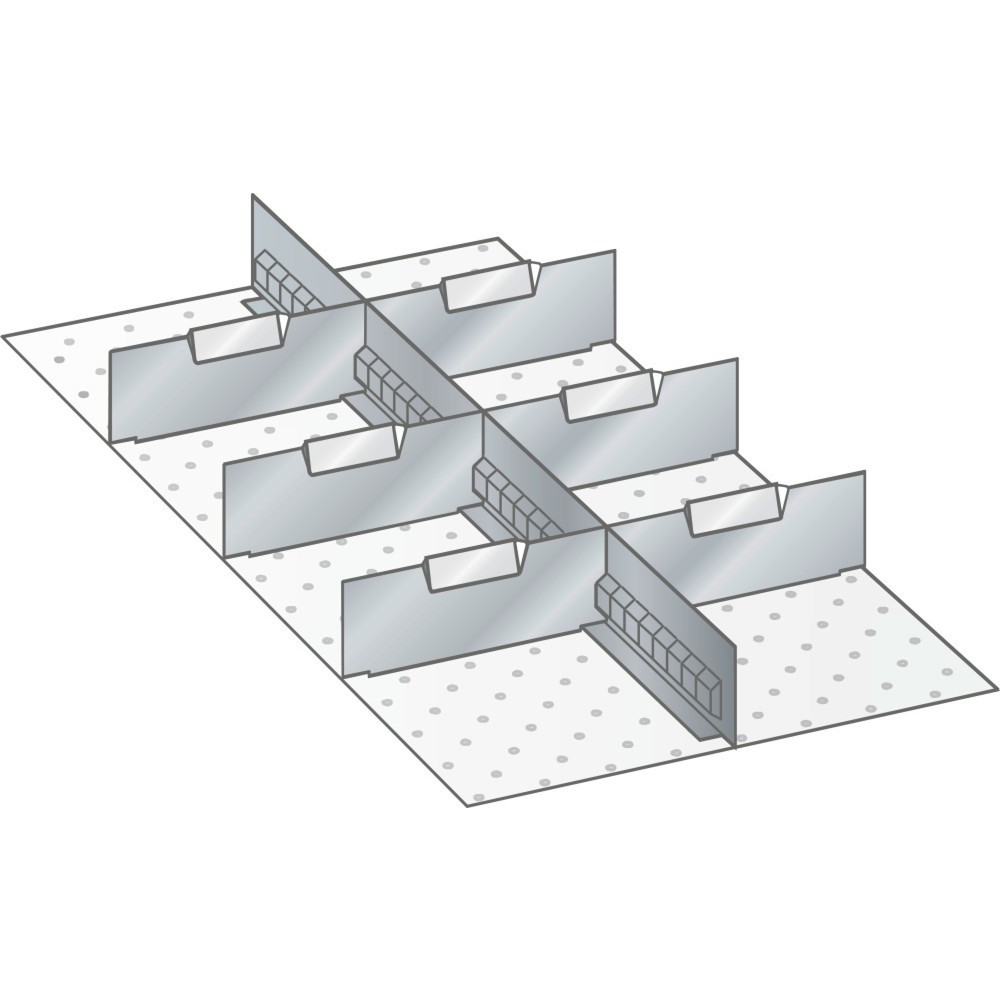 Product afbeelding: LISTA set sleufwanden en scheidingspanelen 18x36E, (bxd) 306x612 mm, 1 sleufwand, 6 scheidingspanelen, voor fronthoogte 50 mm