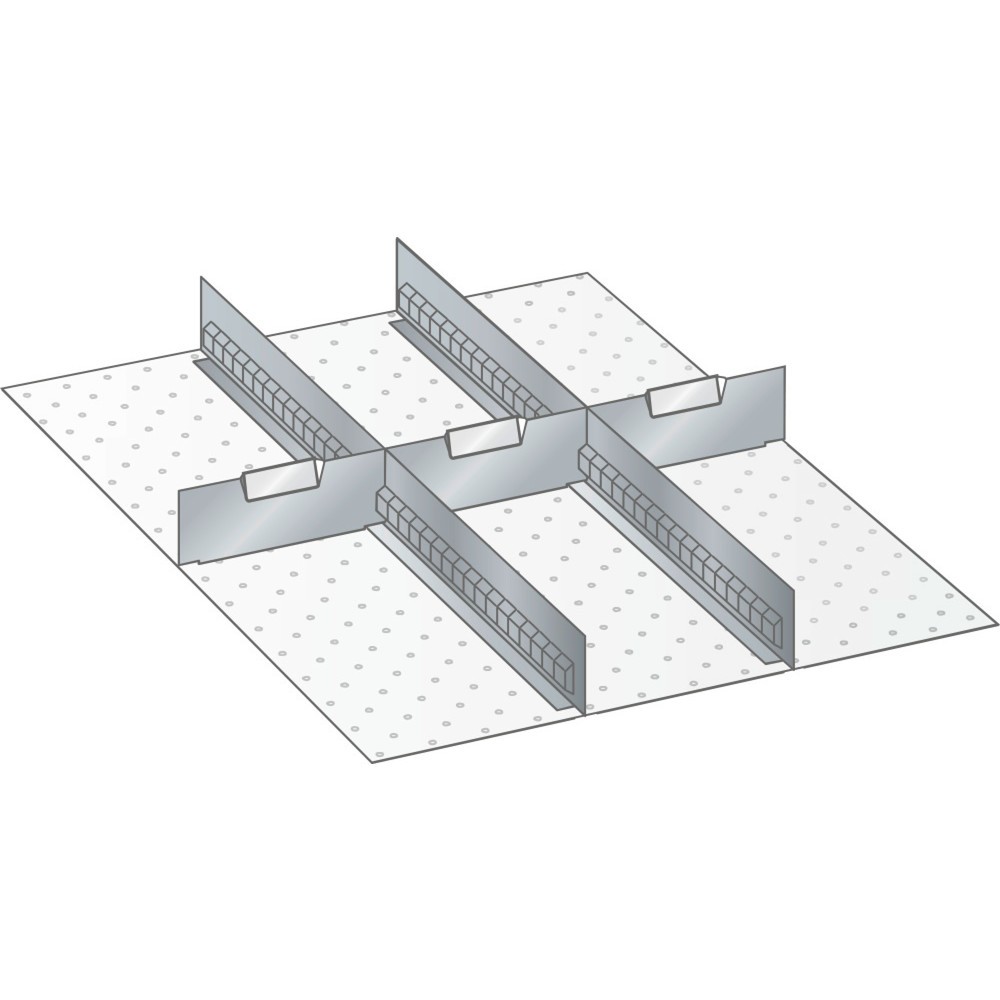 Product afbeelding: LISTA set sleufwanden en scheidingspanelen 27x36E, (bxd) 459x612 mm, 2 sleufwanden, 3 scheidingspanelen, voor fronthoogte 75 mm