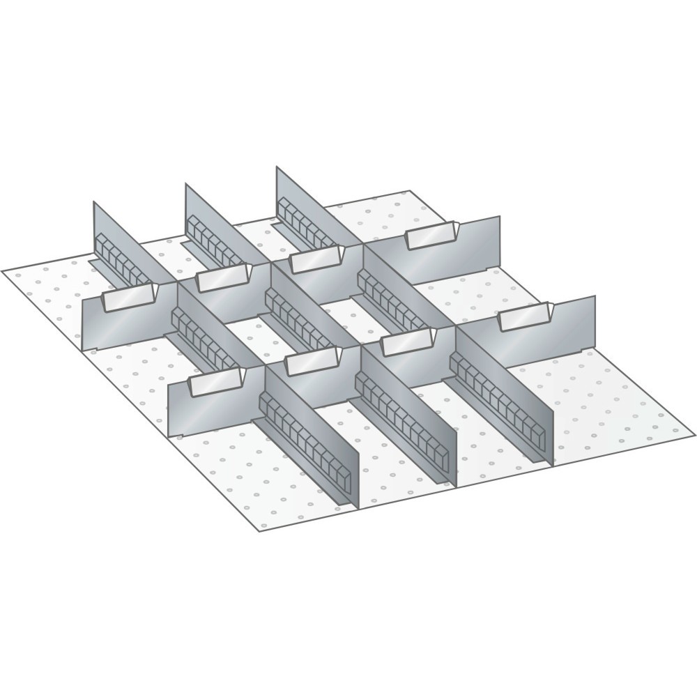 Product afbeelding: LISTA set sleufwanden en scheidingspanelen 27x36E, (bxd) 459x612 mm, 3 sleufwanden, 8 scheidingspanelen, voor fronthoogte 50 mm