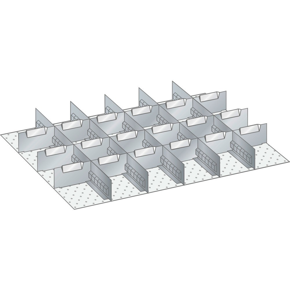 Product afbeelding: LISTA set sleufwanden en scheidingspanelen 36x27E, (bxd) 612x459 mm, 5 sleufwanden, 18 scheidingspanelen, voor fronthoogte 50 mm