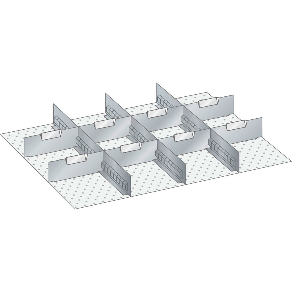 Product afbeelding: LISTA set sleufwanden en scheidingspanelen 36x27E, (bxdxfh) 612x459x75 mm, 3 sleufwanden, 8 scheidingspanelen