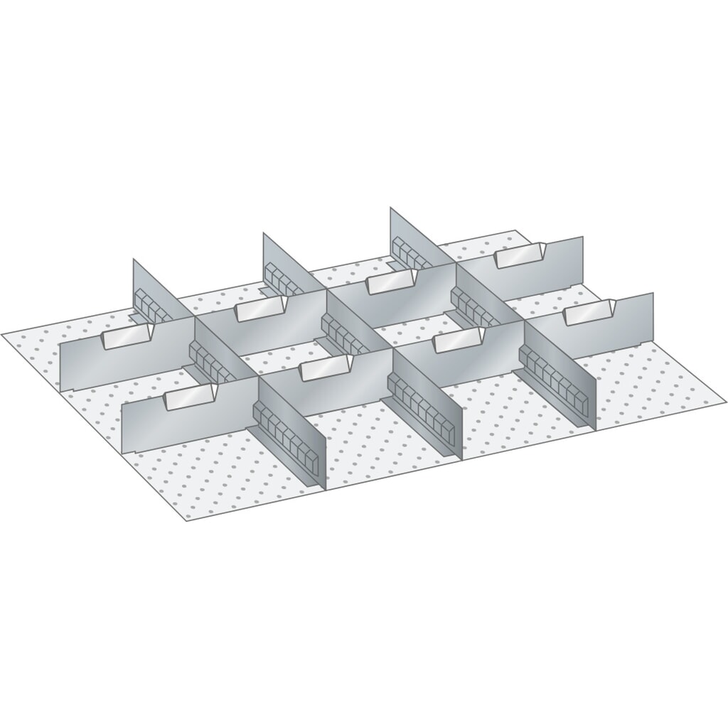 Product afbeelding: LISTA set sleufwanden en scheidingspanelen 36x27E, (bxdxfh) 612x459x75 mm, 3 sleufwanden, 8 scheidingspanelen