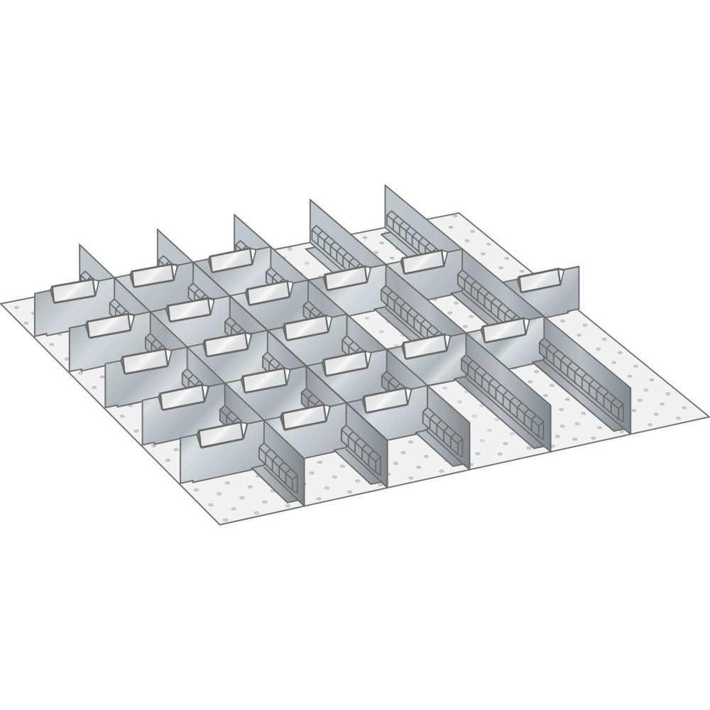 Product afbeelding: LISTA set sleufwanden en scheidingspanelen 36x36E, (bxd) 612x612 mm, 5 sleufwanden, 20 scheidingspanelen, voor fronthoogte 50 mm